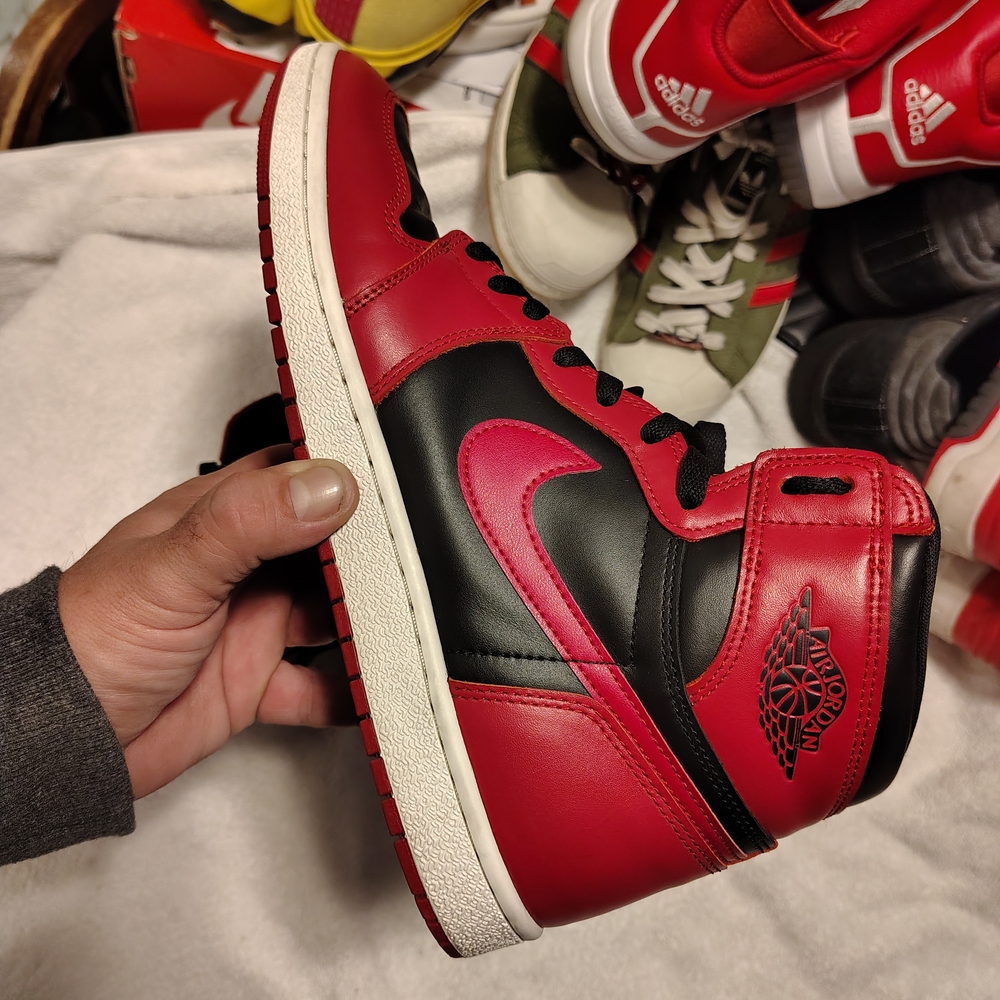 Air Jordan High 85 Reverse Bred Size 11.5 Red Black And White High Top Authentic